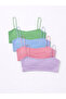 Women's Drawstring Strap Set of 4 Super Crop Blouses Green Baby Blue Pink Lilac - 2