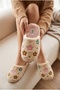 Women's Plush House Slippers Colorful Flower Embroidered Closed Toe Soft Sole Winter Comfortable Slippers Model - 5