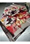 Patterned Silk-Feel Scarf & Shawl - Multi-Purpose Women's Accessory - 3