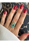 Gold Steel Anti-Tarnish Turquoise Star Ring - 3