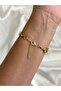 Women's gold color pebble stone model bracelet - 3