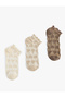 Heart Textured Cotton Ruffled Multi-Colored 3-Piece Booties Socks Set - 2
