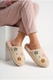 Women's Plush House Slippers Colorful Flower Embroidered Closed Toe Soft Sole Winter Comfortable Slippers Model - 2