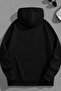 Unisex 3 Thread Cotton Black Brooklynnyc Print Loose Fit Sweatshirt Hoodie - 2