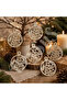 Christmas Tree Ornament Wooden Pine Tree Set of 6 - 2