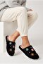 Women's Plush House Slippers Colorful Flower Embroidered Closed Toe Soft Sole Winter Comfortable Slippers Model - 4