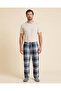 Men Blue Check Pyjama Pants - 4