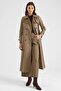 Long Trench Coat with Cape Detail and Bird's Eye Accessories, Water Repellent Feature Vi̇zon 6885