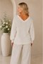 V-Neck Back and Front Mercerized Modern Blouse with Stretchy Lining 38-46 - 2