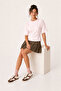 Waist-Slit Cotton Knitted Blouse Lub0399 Sugar Pink - 3