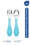 Stainless Steel Fork Spoon Set Switch to Supplementary Food Blue