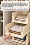 5-Piece Foldable In-Cabinet Organizer - Foldable Sliding Shelf Stackable Clothing Organizer - 4