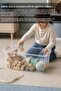 4-Piece Toy Organizing Box - Storage Box with Locking Lid, Baby Room Organizer, 30Lt Beige - 4