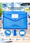 28X37 cm Bellows Snap File – Pp Document File with Large Volume Label Sections – Blue