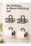 Black 4 Pieces Metal Toilet Paper Holder Self-Adhesive Mounting Without Drilling Bathroom Hanger