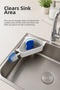 Corner Sink Organizer with Strainer, Triangular Sponge and Wire Basket with Suction Cup, White - 5