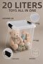 4-Piece Deep Toy Organizer - Baby Room Organizer with Locking Lid, Storage Box 20Lt Transparent - 3