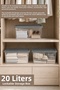 2-Piece 20Lt Lockable Lid Storage Box - Elora Multi-Purpose Cabinet Organizer Organizer Box Gray - 2