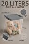 3-Piece Deep Toy Organizer - Lockable Storage Box Baby Room Organizer 20Lt Gray - 3