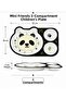 6 Pieces 3-Compartment Mustard Yellow Melamine Children's Dinner Plate Set - Drop-Resistant Baby Tray Mustard Yellow Blw Plate - 4