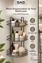 Sas Titan Gray 3-Tier Corner Shampoo Holder Adhesive Bathroom Shelf Without Drilling Thermoplastic Coating - 4