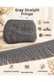 Gray Flat Fringe Tassel 15 cm 10 Meters – Curtain, Runner, Tablecloth, Pillow and Decorative Textile Trim Strip