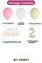 -2- Age Happy Birthday Set Foil Balloon Set Pink Beige White Balloon - 2