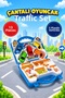 Toy Traffic Set with Bag 13 Pieces 5 Cars Traffic Signs and Accessories