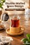 2-Piece Bamboo Tea Set – Double-Walled Glass Cup Set for 6 People - 3