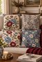 Cream Gray Blue Floral Throw Pillow Cover Set of 4 – Vintage Decorative Pillow