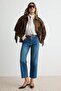 Premium Mavi Az Esnek Yüksek Bel Mom Jeans TWOAW27JE00201 - 3