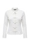 Ekru Kalın Çin Düğme Detaylı Fitted Dik Yaka Bele Oturan Örme Sweatshirt TWOAW27SW00016 - 7