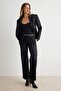 Premium Antrasit Az Esnek Yüksek Bel Wide Leg Geniş Paça Jeans TWOAW27JE00086 - 3