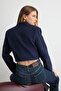 Premium Koyu Mavi Tencel Karışımlı Yüksek Bel Straight Jeans TWOAW27JE00200 - 3