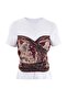 Ekru Pamuklu Desenli Bağlama Detaylı Regular Kalıp Örme T-Shirt TWOAW27TS00077
