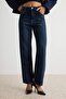 Premium Koyu Mavi Tencel Karışımlı Yüksek Bel Straight Jeans TWOAW27JE00200 - 4