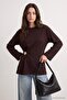 Dark Brown Regular Interlock Plain Knitted Tctaw26Uk00000