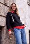 Wardrobe Essentials Black Moheir Look Soft Textured Special Quality Knitwear Sweater Twoaw27Kz00102 - 3