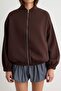 Koyu Kahverengi Fermuarlı Oversize Kalın İçi Polarlı Örme Hırka/Sweatshirt TWOAW25SW00122 - 3
