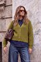 Wardrobe Essentials Yağ Yeşil V Yaka Düşük Kol Triko Hırka TWOAW27HI00150 - 2