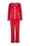 Red Chinese Button Knitted Pajama Set Thmaw27Pt00154