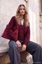 Wardrobe Essentials Bordo Yumuşak Dokulu V Yaka Düşük Kol Triko Hırka TWOAW27HI00150 - 4
