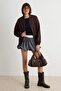Koyu Kahverengi Fermuarlı Oversize Kalın İçi Polarlı Örme Hırka/Sweatshirt TWOAW25SW00122 - 2
