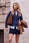Wardrobe Essentials Lacivert Yumuşak Dokulu Peplum Detaylı Devrik Yaka Triko Hırka TWOAW27HI00063