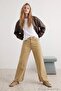 Sarı %100 Pamuk Yüksek Bel Wide Leg Jeans TWOAW27JE00229 - 2