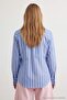 Blue-Multicolor Striped Fitted Cotton Lycra Shirt Twoaw27Go00086 - 4