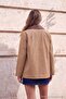 Wardrobe Essentials Bej PU Yaka Detaylı Oversize Midi Trençkot TWOAW27TR00028 - 5