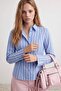 Blue-Multicolor Striped Fitted Cotton Lycra Shirt Twoaw27Go00086 - 2