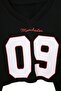Black V-Neck Slogan Printed Crop Knitted Sweatshirt Twoaw27Sw00200 - 2