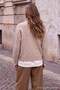 Wardrobe Essentials Bej Yumuşak Dokulu V Yaka Oversize Triko Hırka TWOAW27HI00100 - 5